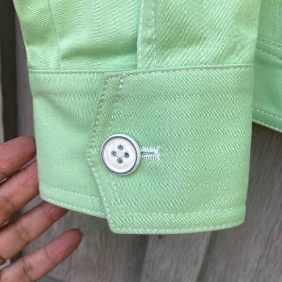 Monterey Bay Women's Size 6 Green "Jean" Trucker Jacket Cotton Spandex Pockets - Picture 4 of 6
